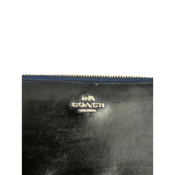 Coach Black Leather Zip Around Wallet Clutch Travel Organizer - Picture 3 of 3